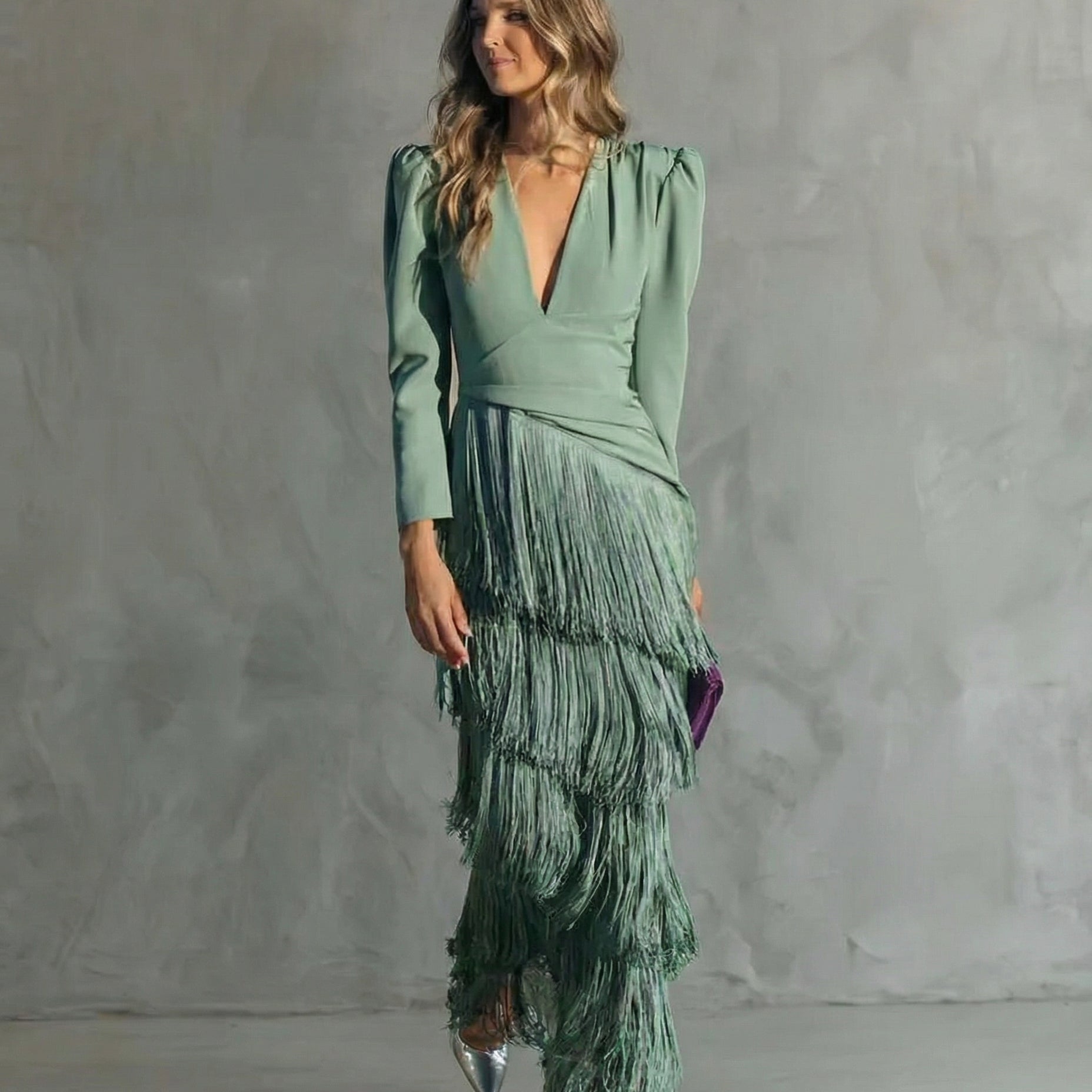 ROSALIA™ | Elegante Vestido Midi con Mangas Flecadas